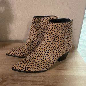 Cheetah print western style booties